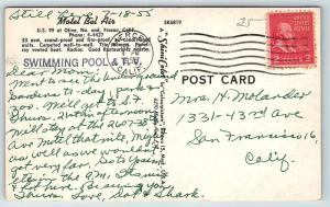 Postcard CA Fresno Motel Bel Air 1950's