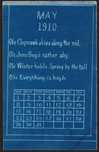 May 1910 Calendar 'Ole Chipmunk... is High' Used c1910