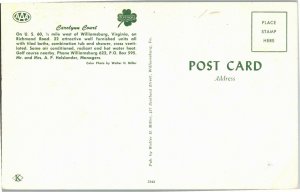 Carolynn Court Motel Williamsburg VA Vintage Postcard D04
