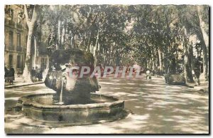 Old Postcard The Cite du Roy Rene Fontaine Thermal Provence on the Cours Mira...