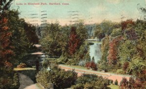 Vintage Postcard 1911 Lake In Elizabeth Park Hartford Conn. Connecticut