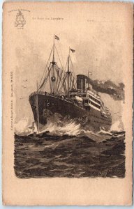 Postcard - An Bord-des Dampfers, Hamburg-Amerika Linie