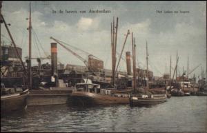 Amsterdam - Harbor & Boats Tugboat c1910 Postcard