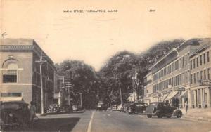 Thomaston Maine birds eye view Main St business district antique pc Z21199