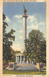 Chattanooga Tennessee~New York Peace Monument @ Lookout Monument~1940s Postcard