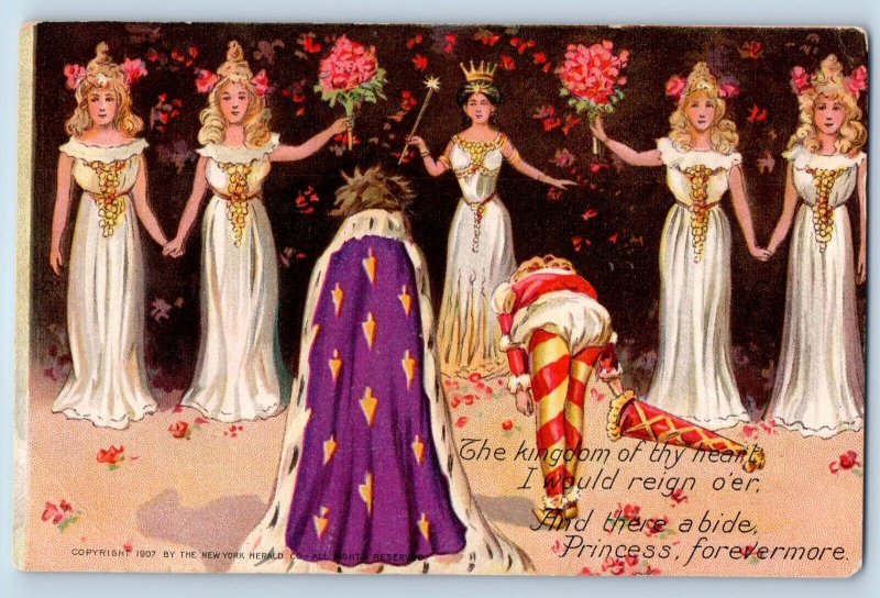 Theater Clown Jester Postcard The Kingdom Of Thy Heart Princess Tuck c1910's