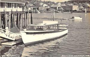 Boothbay Harbor ME The Viking Boat RPPC Postcard