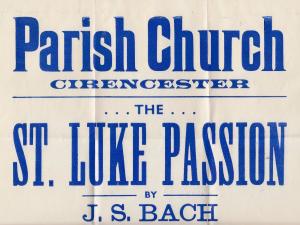 Cirencester St Lukes Passion Good Friday Church Opera Antique LARGE Old Poster