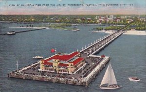 Florida Saint Petersburg View Of Municipal Pier From The Air