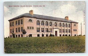 WINONA LAKE, IN Indiana ~MT. MEMORIAL COLLEGE  c1910s Kosciusko County Postcard