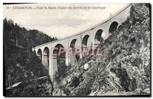 Postcard Chamonix Old Bridge St Mary Viaduct Way Electric Iron