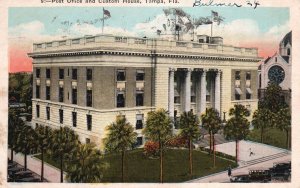 Vintage Postcard 1924 Post Office Building & Custom House Tampa Florida FNC Pub. 