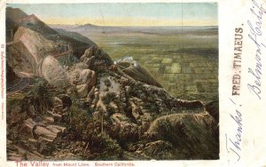 Vintage Postcard 1907 The Valley From Mount Lowe Trails Path Southern California