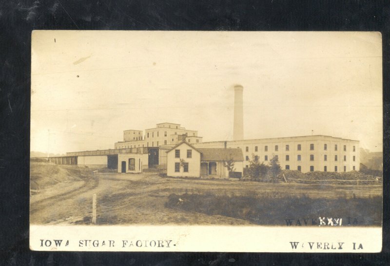 RPPC WAVERLY IOWA SUGAR FACTORY VINTAGE REAL PHOTO POSTCARD ADRIAN MINN.