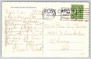 Springfield IL~Centennial Bldg~aka Howlett Bldg~Columned Front~Vintage Linen PC