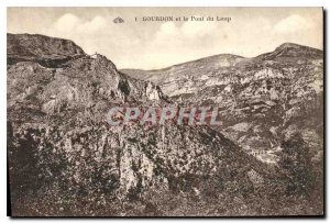 Old Postcard Gourdon and the Pont du Loup