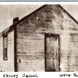 c1970s Weld County, CO RPPC Pioneer School Real Photo Garry Valley Postcard A98