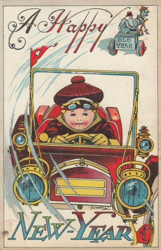 AS: Bunnell ; NEW YEAR , 1911 ; Boy & Car