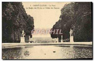 Postcard Old Saint Cloud Park Basins The Jets and the Allee des Statues