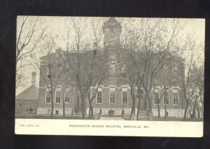 MARYVILLE MISSOURI WASHINGTON SCHOOL BUILDING VINTAGE POSTCARD FREEPORT ILL.