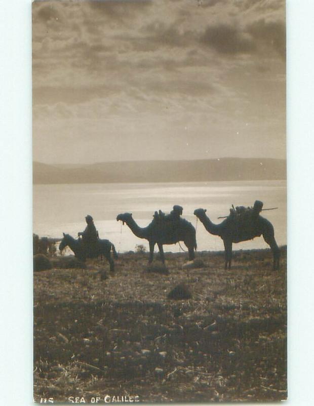 old rppc NICE VIEW Sea Of Galilee - By Tiberias & Nazareth Israel i2736