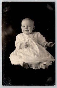 RPPC Sweet Baby Portrait Cute Smile c1916 Postcard H23