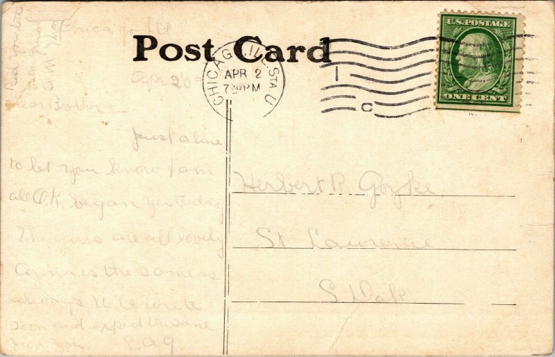 Vtg 1910s Council Oak Boat Club Sioux City Iowa IA Postcard