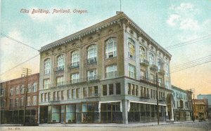 Postcard Oregon Portland Elk's Building E Pluribus Unum #492 23-4981