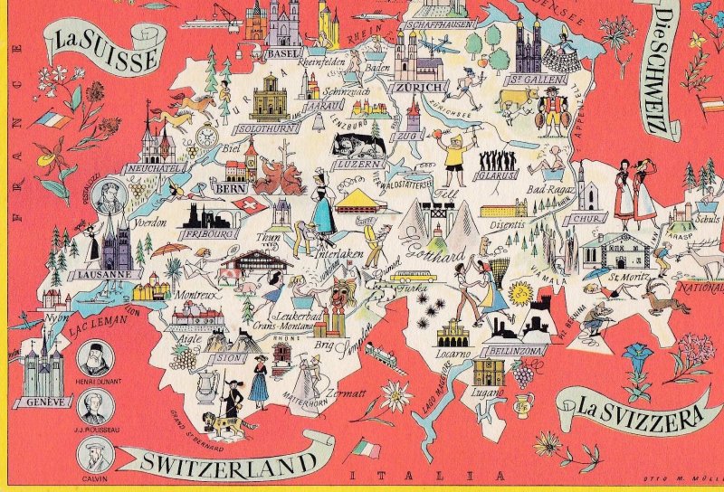 POSTAL B11239: POSTAL ILUSTRADA SUIZA