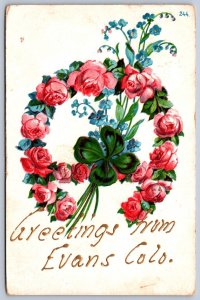 K45/ Evans Colorado Postcard c1910 Greetings From Evans Colo 493