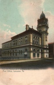 Vintage Postcard 1910's Post Office Lancaster Pennsylvania Photograph Company