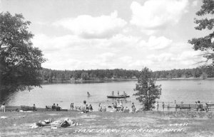 Harrison Michigan birds eye view visitors at State Park real photo pc BB1293