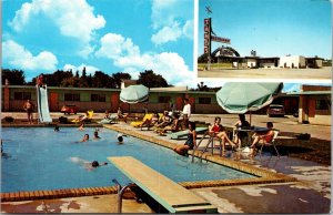 Postcard Swimming Pool at Sands Motor Lodge US 71 in Joplin, Missouri