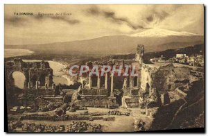 Old Postcard Taormina Eruzione dell Etna Volcano