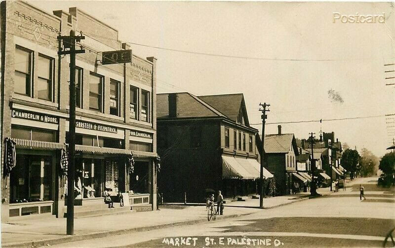 OH, East Palestine, Ohio, Market Street, Chamberlain and Moore,  RPPC