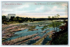 c1950's Textile School Bed Of Merrimack River Lowell Massachusetts MA Postcard