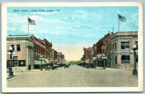 CEDAR FALLS IA MAIN STREET ANTIQUE POSTCARD