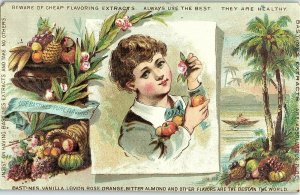 1870's-80's W. Knapp Bastine & Co. Pure Flavoring Extracts Cute Child Fruit P151 