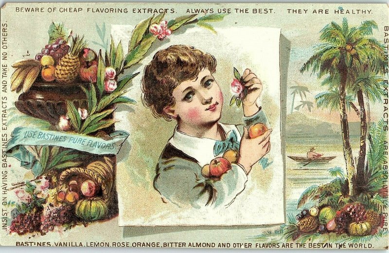 1870's-80's W. Knapp Bastine & Co. Pure Flavoring Extracts Cute Child Fruit P151 