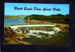 MT Black Eagle Dam Waterfalls Hydroelectric Plant Great Falls Montana Postcard