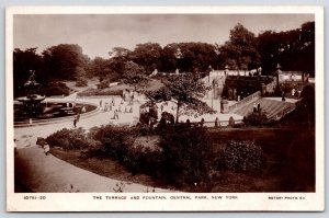 The Terrace & Fountain Central Park New York City NY RPPC Rotary Photo Postcard