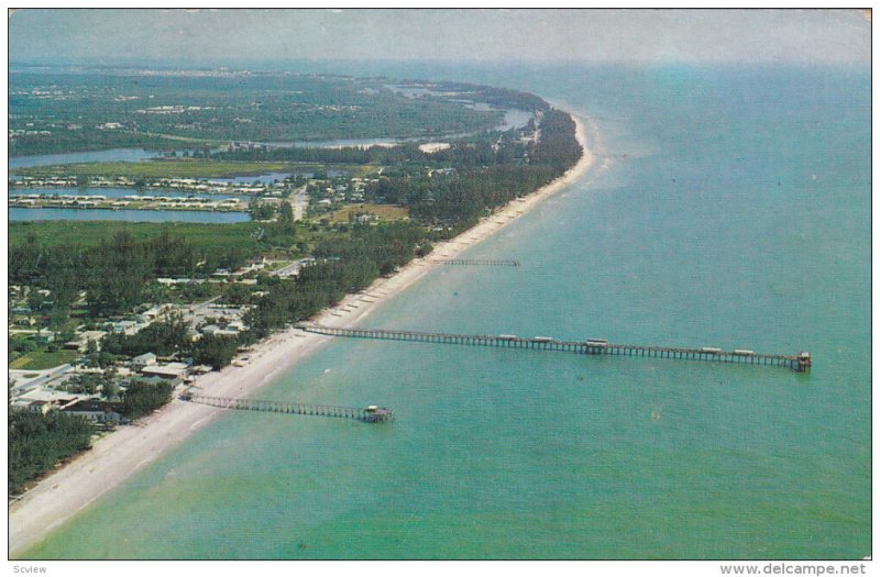 Aerial View, Fishing Pier, Beach, INDIAN ROCKS BEACH, Florida, PU-1969