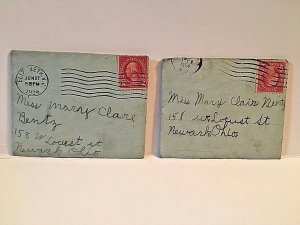 (2) 1924 Letter & Envelopes to Newark, OH.      Z1