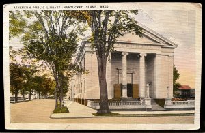 Vintage Postcard 1938 Atheneum Public Library, Nantucket, Massachusetts (MA)
