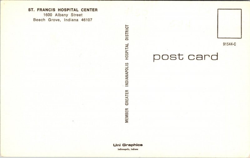 Postcard IN Beech Grove St Francis Hospital Center