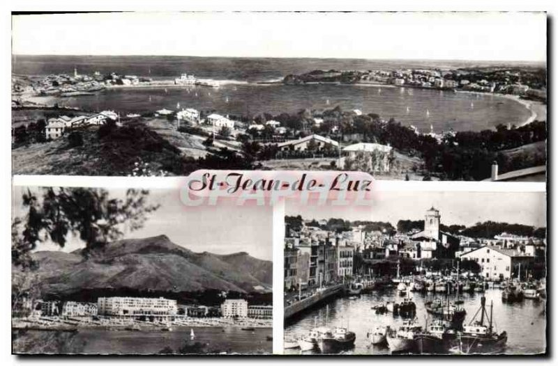 Modern Postcard Saint Jean de Luz whole bay until Socoa Beach and Port Rhune