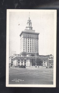 RPPC OAKLAND CALIFORNIA DOWNTOWN CITY HALL OLD CARS VINTAGE POSTCARD