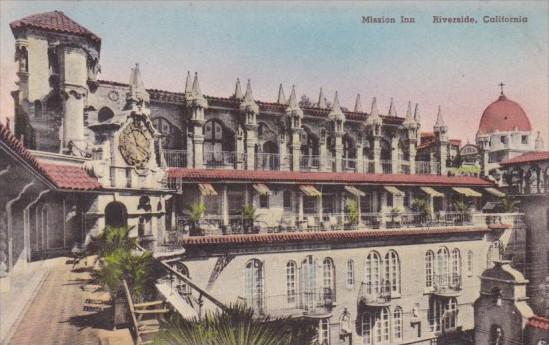 California Riverside The Rooms Of The Authors Mission Inn Handcolored Albertype