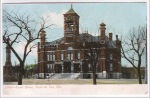 Masonic Temple Fond Du Lac Wisconsin 1909 postcard