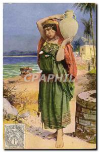 Old Postcard Fantasy Orientalism Carrier d & # 39eau Bedouin